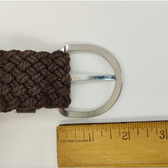 Brown Braided Belt with Silver buckle fits 28 in to 32 in waist - Picture 5 of 9